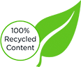 100% recycled content icon